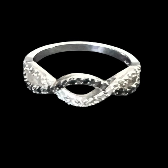 Paved Silver Ring size 8, black & clear CZ stamped .925 - Picture 3 of 9